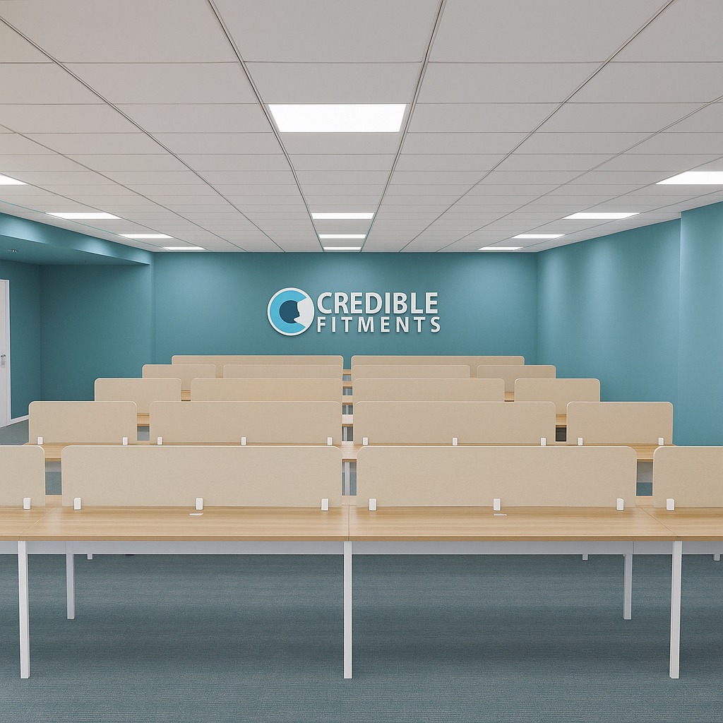 ergonomic private office workstation layout