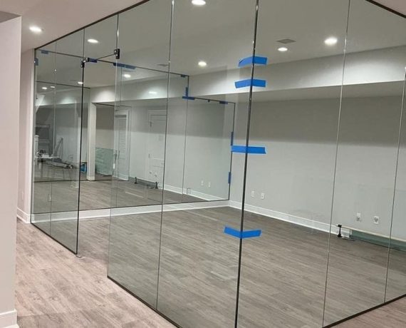 framed glass partition space-efficient design