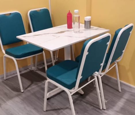 stylish table and chair setup for restuarant