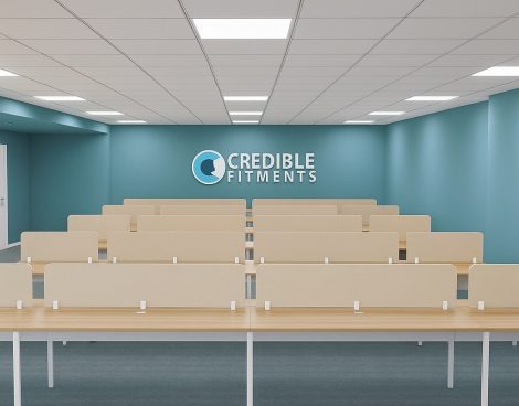 ergonomic private office workstation layout